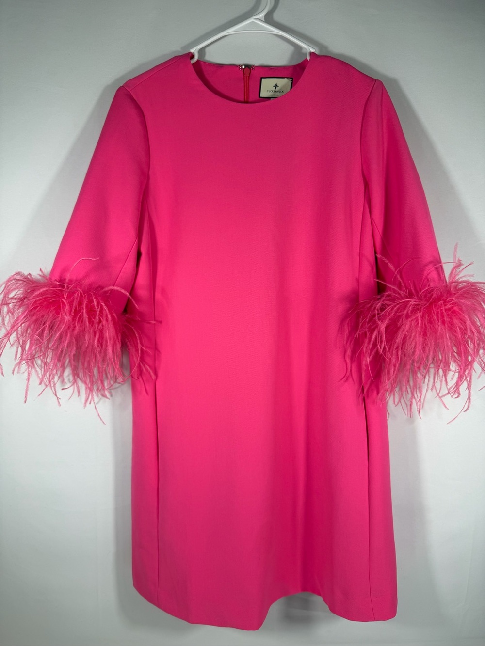 Tuckernuck Hot Pink Feather Jamie Dress Cocktail Party Small - Picture 2 of 10